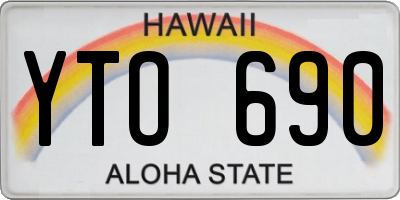 HI license plate YTO690
