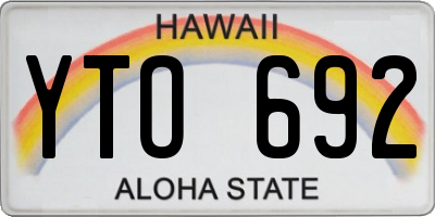 HI license plate YTO692