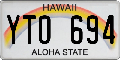 HI license plate YTO694