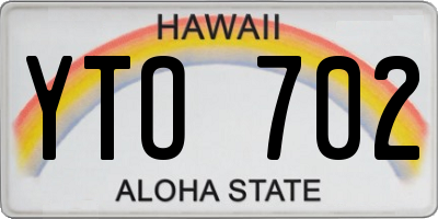 HI license plate YTO702