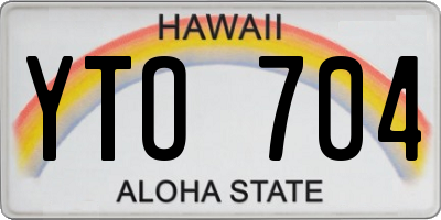 HI license plate YTO704