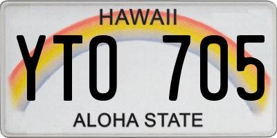 HI license plate YTO705