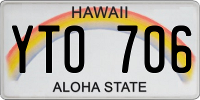 HI license plate YTO706