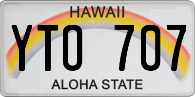 HI license plate YTO707