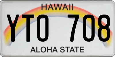 HI license plate YTO708