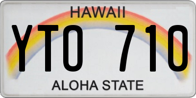 HI license plate YTO710