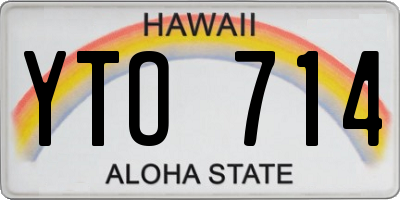 HI license plate YTO714