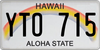 HI license plate YTO715