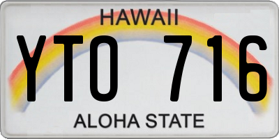 HI license plate YTO716