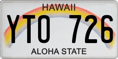 HI license plate YTO726