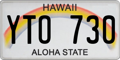 HI license plate YTO730