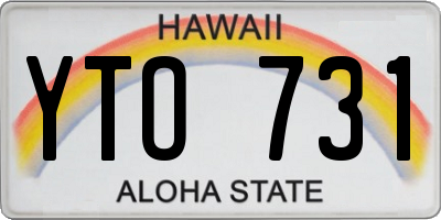 HI license plate YTO731