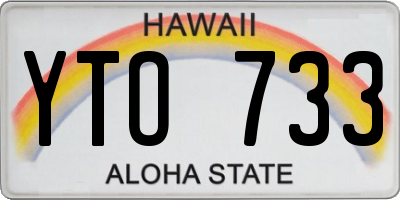 HI license plate YTO733