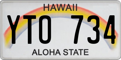 HI license plate YTO734