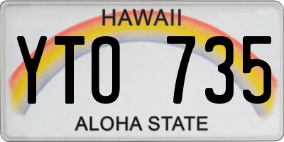 HI license plate YTO735