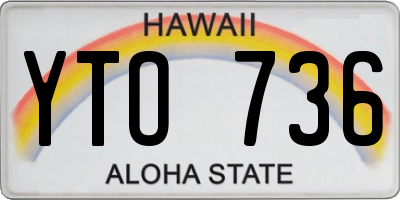 HI license plate YTO736