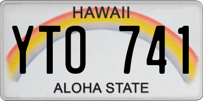 HI license plate YTO741