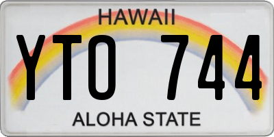 HI license plate YTO744