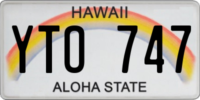 HI license plate YTO747