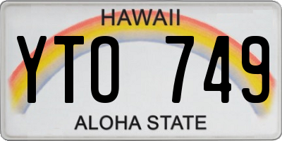 HI license plate YTO749