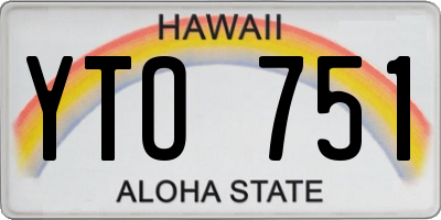 HI license plate YTO751
