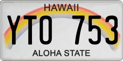 HI license plate YTO753