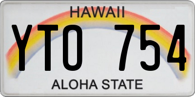 HI license plate YTO754