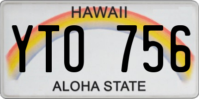HI license plate YTO756