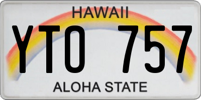 HI license plate YTO757