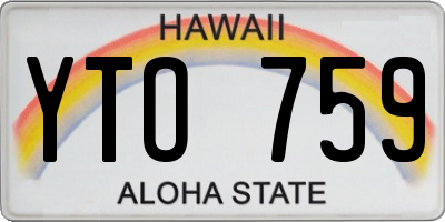 HI license plate YTO759