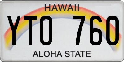 HI license plate YTO760