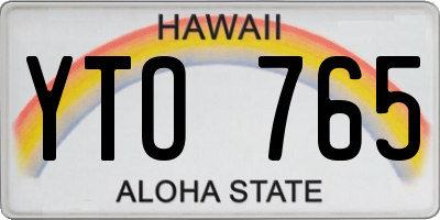 HI license plate YTO765