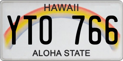 HI license plate YTO766