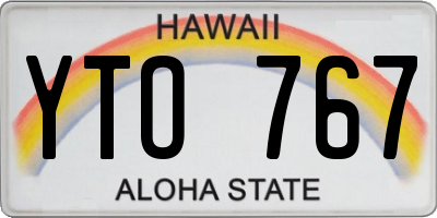 HI license plate YTO767