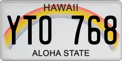 HI license plate YTO768