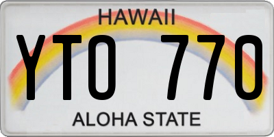 HI license plate YTO770