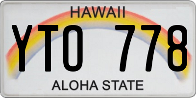 HI license plate YTO778