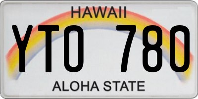 HI license plate YTO780