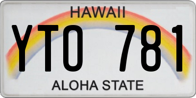 HI license plate YTO781
