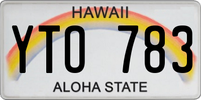 HI license plate YTO783