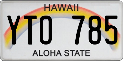 HI license plate YTO785