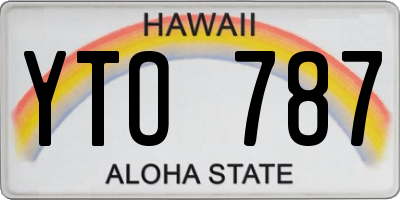 HI license plate YTO787