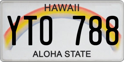 HI license plate YTO788