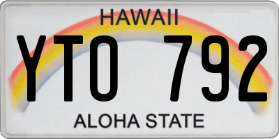 HI license plate YTO792
