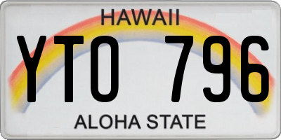 HI license plate YTO796