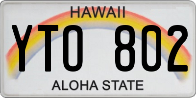 HI license plate YTO802