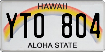 HI license plate YTO804