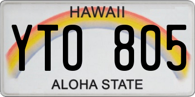 HI license plate YTO805