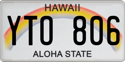 HI license plate YTO806