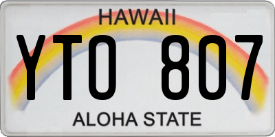 HI license plate YTO807